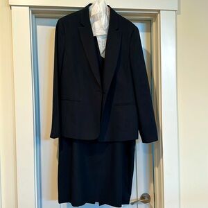 Jones Studio Sheath Dress and Suit Jacket Navy Blue fully lined sz 14
